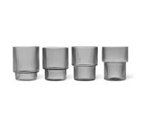 Ensemble de 4 Verres Ondulés Fumés