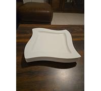 Ensemble De 4 Villeroy & Boch Neuf Vague Plat à Salade Blanc Porcelaine 9”, Neuf