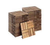 tectake® 40 Dalles clipsables exterieur 31x31 cm, Caillebotis exterieur Dalle Bois d'acacia, Surface couverte 3.844 m², Résistant intempéries, Revêtement de sol extérieur Terrasse Balcon Veranda Spa
