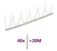 vidaXL Ensemble de 40 pointes à 5 rangées contre oiseaux Inox 20 m