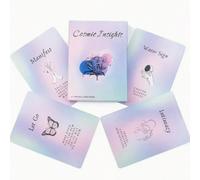 Ensemble de 41 cartes "Cartes Oracle de l'Insight Cosmique" - Conception en forme de cœur, illustrations thématiques rose, bleu, violet, guide spirituel et développement intuitif, divination mystérieu