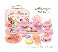 Ensemble de 46 jouets dessert pour le thé de l'après-midi pour les filles jouet de dinette include cupcakes théière plaque