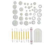 Ensemble de 46 moules d’impression pour poterie, kit de moulage en argile à faire soi-même avec motifs de lignes claires, moules en plastique résistants pour le bricolage,