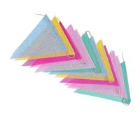 Ensemble de 48 banderoles en Tissu coloré avec 4 Cordes suspendues, Drapeaux triangulaires décoratifs de 6, 6 x 5 Pouces pour décoration Murale de Jardin, bannières trilatérales en Coton