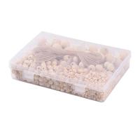 Ensemble De 485 Perles En Bois Naturel En Vrac Tailles Assorties Perle Ronde Avec Boîte Rangement Fournitures Fabrication Bijoux Artisanaux Perles Rondes Naturelles