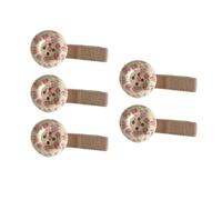Ensemble de 5 barrettes à boutons avec visages ronds recouverts de tissu pour un look décontracté, ensemble de pinces à boutons, barrettes décoratives pour visage rond, quotidien, 5 pièces