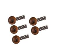 Ensemble de 5 barrettes à boutons avec visages ronds recouverts de tissu pour un look décontracté, ensemble de pinces à boutons, barrettes décoratives pour visage rond, quotidien, 5 pièces