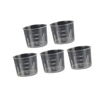 Ensemble de 5 béchers de mesure gradués en plastique, tasse de mélange de mesure de liquide transparent, béchers de récipient de liquide pour utilisation en laboratoire, cylindre de laboratoire