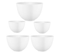 Ensemble de 5 Bols à Masques Faciaux en Silicone Blanc | Mélange Diy, Toucher Doux et Nettoyage Facile, Usage Polyvalent pour Soins Cuisine, Lot de Cinq