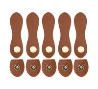 Ensemble de 5 boucles à pression en cuir, fermeture à languette en cuir véritable pour sacs à main et portefeuilles, boucles à pression à coudre DIY avec fixation métallique, pour (Cuir supérieur