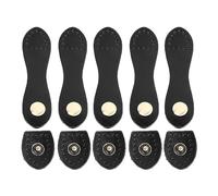 Ensemble de 5 boucles à pression en cuir, fermeture à languette en cuir véritable pour sacs à main et portefeuilles, boucles à pression à coudre DIY avec fixation métallique, pour (Cuir supérieur