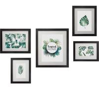 ensemble de 5 cadres "Tropical" - bois et verre - noir. - Atmosphera créateur d'intérieur