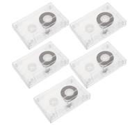 Ensemble de 5 Cassette Audio C-45 Vierge en Plastique | Boîtier de Rangement Transparent, Durée 45, Usage Musique et Cours, Transport Facile, Effacement Automatique
