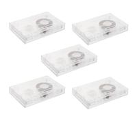 Ensemble de 5 Cassette Audio Vierge 45 en Plastique | Boîtiers Transparents, Stockage Facile, Enregistrement Vocal, pour Cours et Notes, Lot de Set
