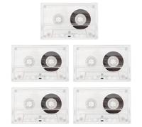Ensemble de 5 Cassette Audio Vierge Rétro 45 Min, Lot de Set | Boîtiers Transparents Inclus, Usage, pour Cours et Écoute à Domicile, Style Analogique Vintage
