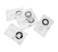 Ensemble de 5 Cassettes Audio Vierges Vintage de 45 | Apprentissage des Langues, Réutilisables pour Dictée et Répétition, Boîtiers Transparents Inclus, Lot de Set