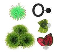 Ensemble de 5 Coussinets en Forme de Feuille pour Poissons Betta, hamac pour Betta avec Ventouse, transat à Feuilles artificielles et Anneau d'alimentation pour la décoration de l'