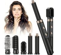 Ensemble de 5 en 1 pour la mise en pli des cheveux, comprenant un boucleur à air automatique gauche/droite, une brosse bouclante ronde, une brosse lissante et une buse de séchage. Brosse sèche-cheveux