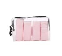Ensemble de 5 flacons distributeurs de crème de voyage, flacons de voyage, trousse de toilette, essentiels(Pink)