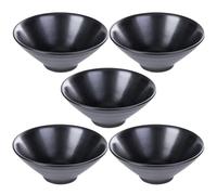 Ensemble De 5 Grands Bols Ramen De Style Japonais, Grands Bols Noirs pour Soupe Pho Thai Miso Udon, Nouilles Ou Plats Asiatiques, Bols en Mélamine