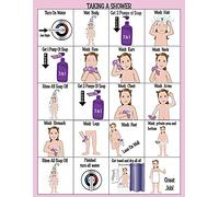 Ensemble de 5 horaires visuels pour filles approuvés par ABA/OT 22,9 x 30,5 cm. Approuvé au pot, au bain, à la douche, au brossage des dents, au lavage des mains. Pour autisme/besoins spéciaux. Vie