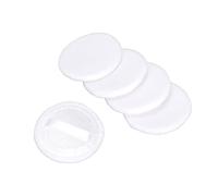 Ensemble de 5 houppettes à poudre lavables, Texture douce, bonne préhension de la poudre, bouffantes de maquillage pour le maquillage quotidien du visage, matériau en coton trois (Blanche)