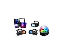 Party Light & Sound - Ensemble 5 jeux de lumière Stroboscope Derby Astro - 2 Miniwave Télécommande