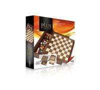 Ensemble de 5 jeux de société Cayro Plus Bois 29 x 29 cm