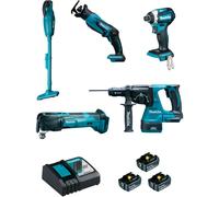 Makita - Pack De 5 Machines 18v Dlx5045tj (dtd154 + Dhr243 + Dtm51 + Djr183 + Dcl180) Makita