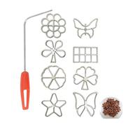Ensemble de 5 machines à biscuits en forme de rosace en fonte, moules polyvalents avec poignée for une utilisation facile, parfait for la pâtisserie festive et la famille