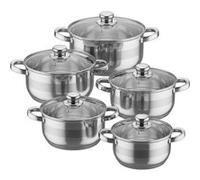 Ensemble de 5 Marmites 20/22/24/26/28 cm en Inox avec Poignées et Couvercles Avizar Gris Gris G
