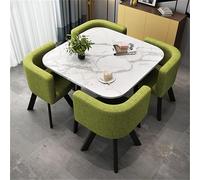 Ensemble de 5 meubles de salle à manger ronds 80 x 74,9 cm comprenant 1 table de conférence ronde et 4 chaises pour salle à manger/cuisine