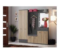 Ensemble de 5 meubles pour penderie avec coussin ""Marco III"" - Gris/Beige - L 180 x H 203 x P 32 cm