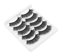 Ensemble de 5 Paires Faux Cils Épais et Bouclés Réutilisables Look Naturel Ajustement Confortable pour Maquillage Yeux Modèle 008