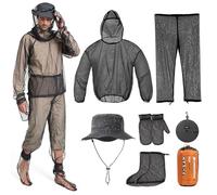 Ensemble de 5 pièces anti-moustiques avec chapeau et filet anti-moucherons, protection contre les moustiques, filet léger en maille, vêtements d'été avec veste, gants, pantalon pour la pêche, le