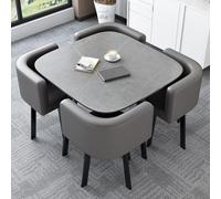 Ensemble de 5 pièces avec 1 table et 4 chaises, table de conférence carrée, bureau de négociation de réception, cuisine, salle à manger, bar, balcon, chambre à coucher, bibliothèque, salle de billard