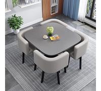 Ensemble de 5 pièces avec table de salle à manger ronde et 4 chaises, parfait pour la cuisine et la salle à manger, meuble de bar élégant, compact 80 x 75 cm
