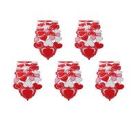 Ensemble de 5 pièces de décoration de Saint-Valentin comprenant un chemin de table en forme de cœur rouge pour la Saint-Valentin, des cœurs creux, des chemins de table réutilisables, décoration