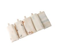 Ensemble De 5 Pièces Gants Toilette Pour Bébé Serviette Carrée En Coton À 4 Couches Les Peaux Sensibles Des Nouveau-nés Petit Mouchoir Bébé Tissu À Cracher