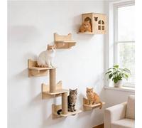Ensemble De 5 Pièces pour Chat avec Mur d'escalade, Plateforme De Repos, Escalier en Corde De Sisal Et Niche Murale. Convient Aux Chats De Petite Et Moyenne Taille Jusqu'à 12 Kg