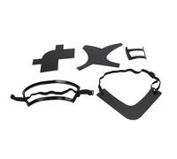 Ensemble de 5 pièces pour modeler la barbe, outil de coiffage précis pour la ligne de cheveux et le décolleté, pochoir multifonctionnel pour aligner la moustache en matière ABS, (Noire)