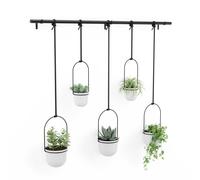 Ensemble de 5 pots de fleurs à suspendre en mélamine blanc