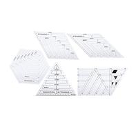 Ensemble de 5 règles patchwork - Règles transparentes pour la courtepointe, graduées en système métrique, gabarits de couture en plastique résistant pour couper et mesurer le tissu