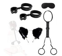 Ensemble de 5 sangles de soutien en nylon noir pour le yoga avec accessoires fonctionnels pour diverses postures