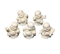 Ensemble de 5 Statues de Bouddha Rieur - Sculptures Porte-Bonheur pour la décoration de la Maison, du Bureau et du Magasin