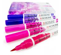 Ensemble De 5 Stylos Pinceaux Liquides Ecoline Royal Talens Couleur Violette