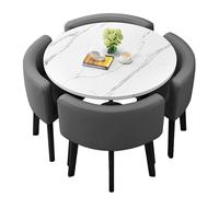 Ensemble de 5 Tables de Négociation, Table à Manger et Chaises pour Réception, Salle de Conférence, Bureau à Café, pour Salon, Cuisine, Bureau, Salon de Beauté(Gray,80cm/31.5in)