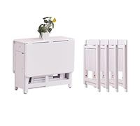 Ensemble de 5 tables de salle à manger pliables en bois massif avec rallonges à feuilles tombantes et tiroirs, table îlot de cuisine de style rustique avec chaises pour économiser de l'espace