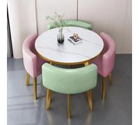 Ensemble de 5 tables de salle à manger rondes avec 4 chaises pour cuisine, petit déjeuner, bar, 80 x 74,9 cm, table de conférence moderne pour salle à manger, décoration d'intérieur