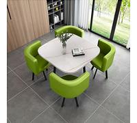 Ensemble de 5 tables de salle à manger rondes avec 4 chaises pour cuisine, petit déjeuner, bar, table de conférence moderne pour salle à manger 80 x 75 cm